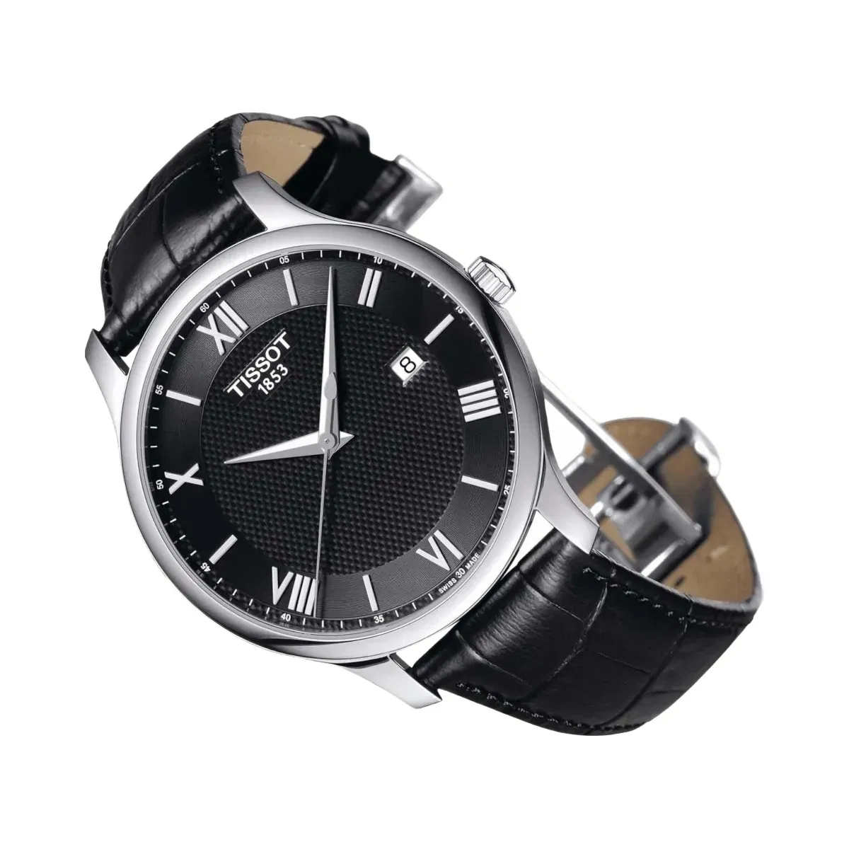 Tissot Tradition Men Quartz Black Dial Analog Leather Watch T0636101605800