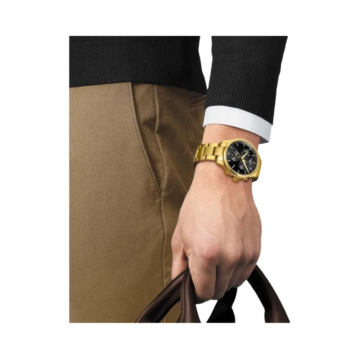 Tissot XL Men Quartz Black Dial Chronograph Stainless Steel Watch T1166173305100
