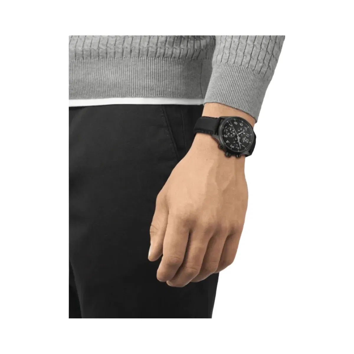Tissot XL Men Quartz Black Dial Chronograph Leather Watch T1166173605200