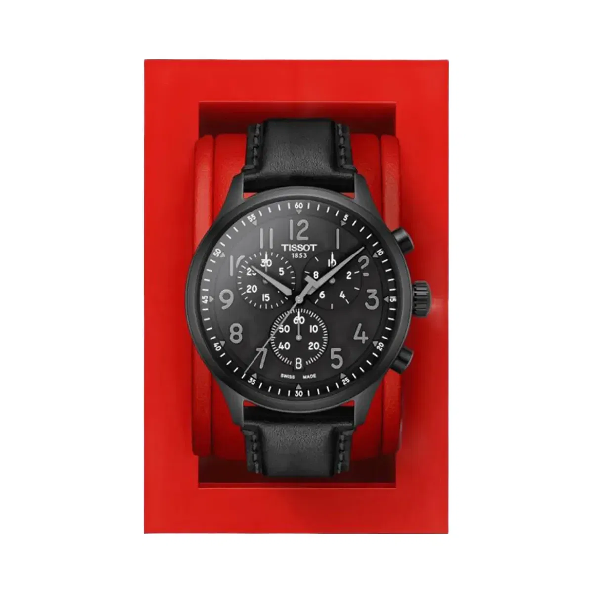 Tissot XL Men Quartz Black Dial Chronograph Leather Watch T1166173605200