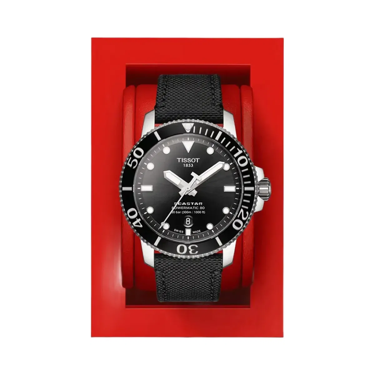 Tissot Seastar Men Automatic Black Dial Analog Nylon Watch T1204071705100