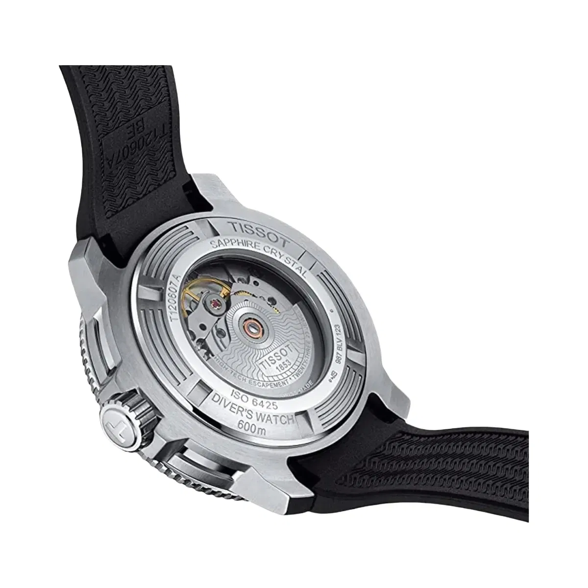 Tissot Seastar 2000 Men Automatic Black Dial Analog Silicone Watch T1206071744100