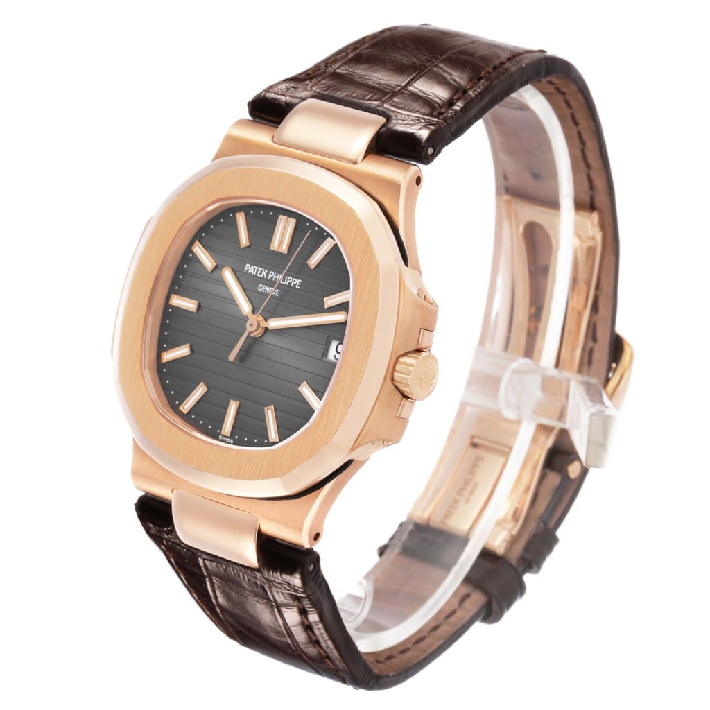 Nautilus (Reference 5711R-001). A 43mm rose gold automatic wristwatch with date. 2009
