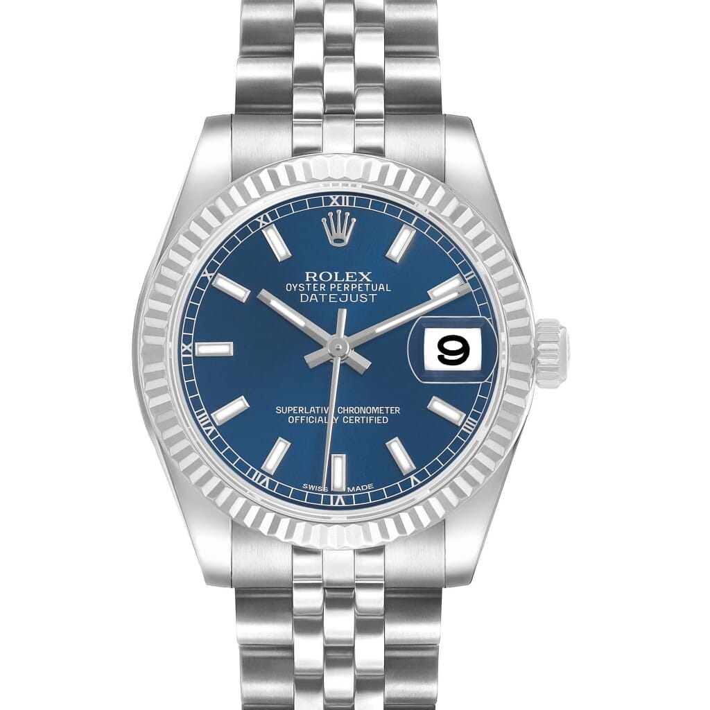 Datejust (Reference 178274). A 31mm stainless steel white gold automatic wristwatch with date. 2016