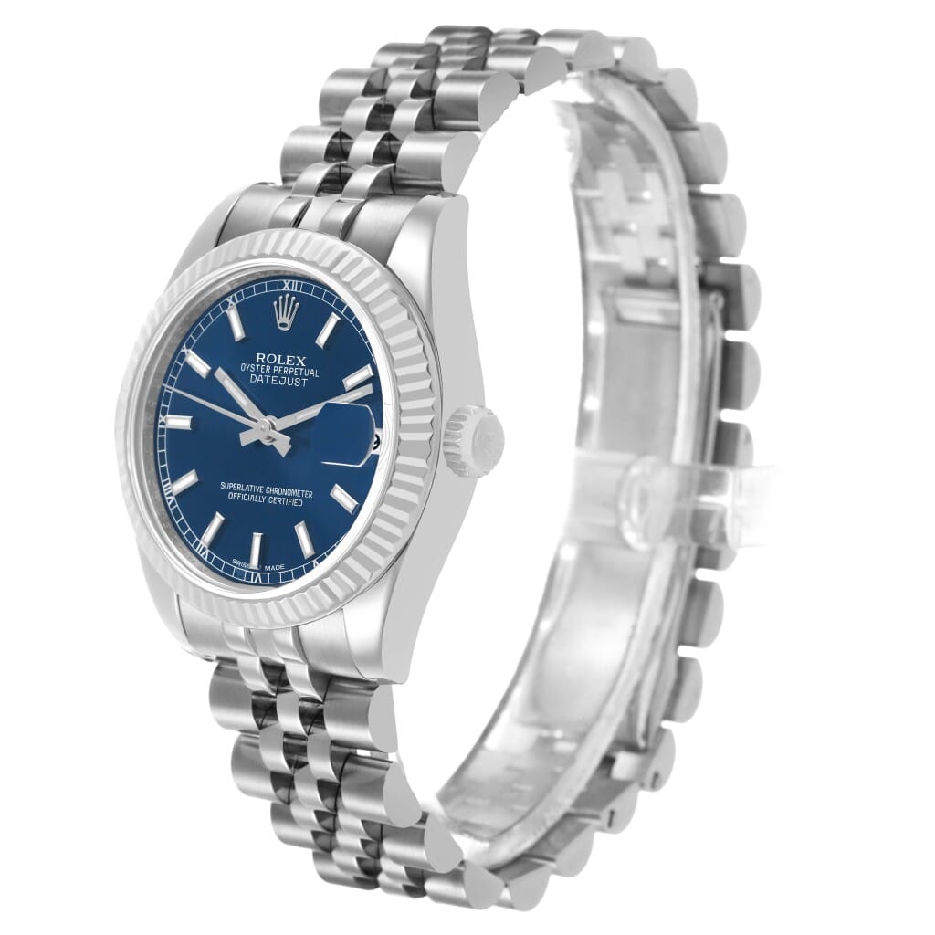 Datejust (Reference 178274). A 31mm stainless steel white gold automatic wristwatch with date. 2016