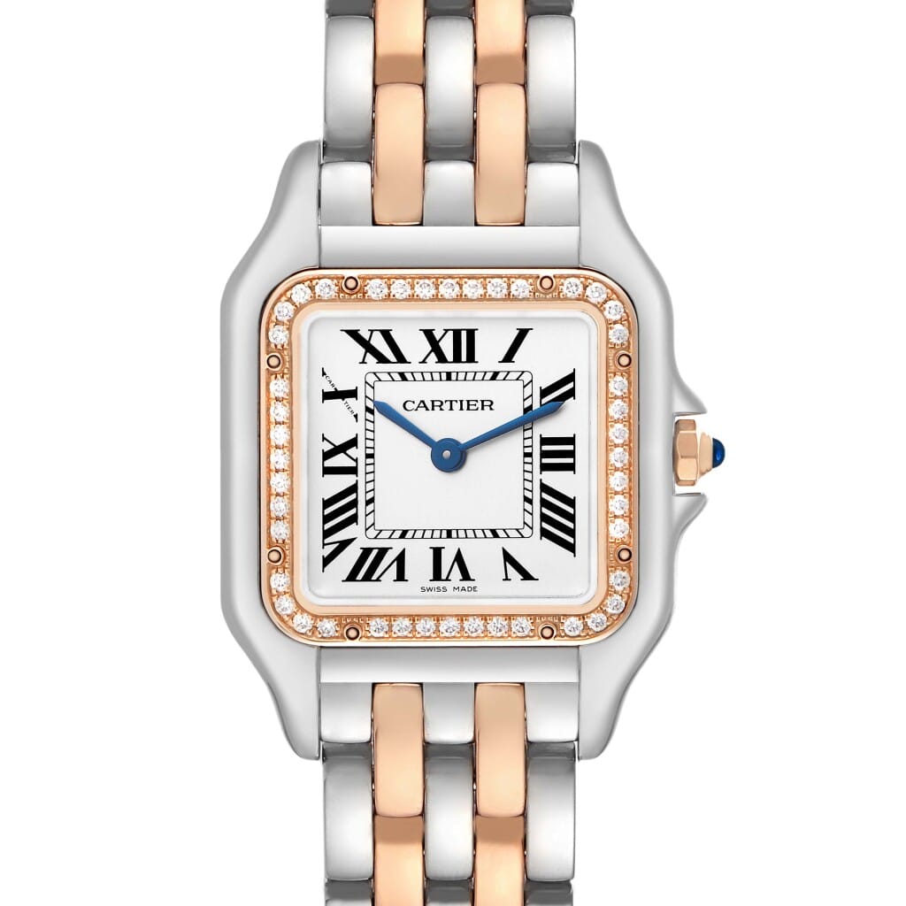 Panthere Medium (Reference W3PN0007). A 37mm stainless steel rose gold diamond-set quartz wristwatch. 2023