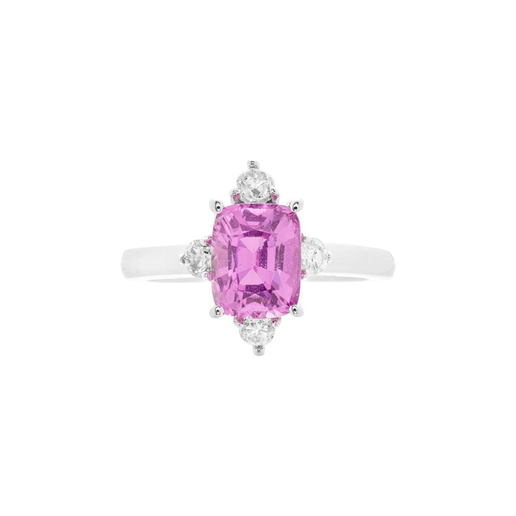 White Gold and 2.06ct Madagascar Pink Sapphire and Diamond Ring