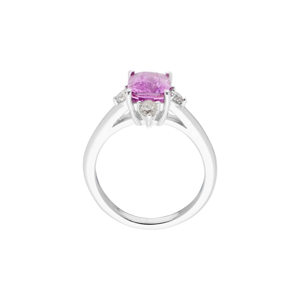 White Gold and 2.06ct Madagascar Pink Sapphire and Diamond Ring