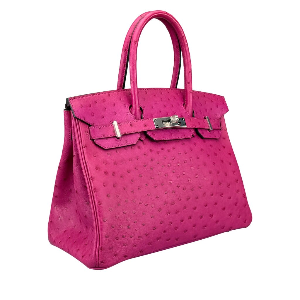 Magnolia Ostrich Birkin 30 Palladium Hardware, 2017