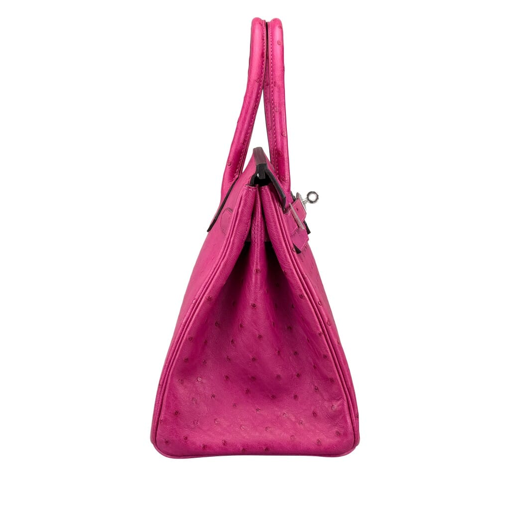 Magnolia Ostrich Birkin 30 Palladium Hardware, 2017