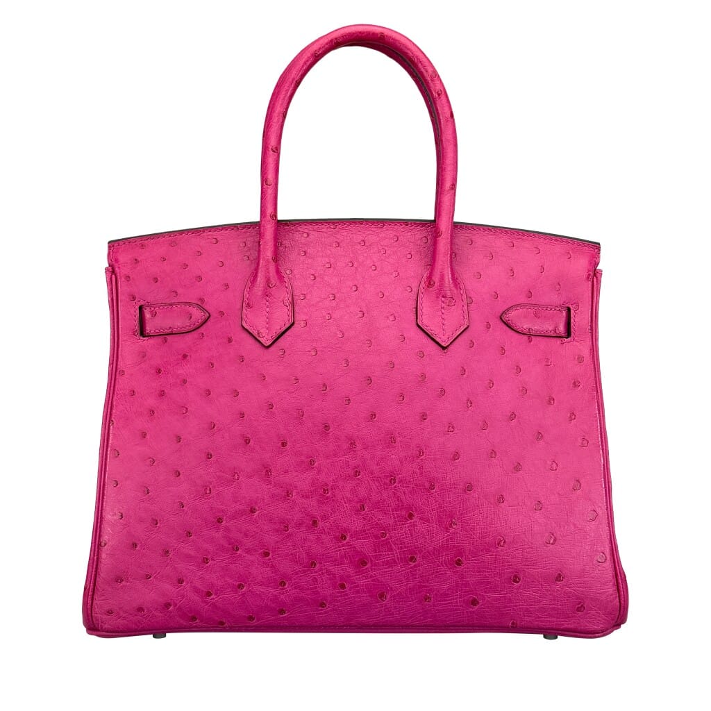 Magnolia Ostrich Birkin 30 Palladium Hardware, 2017