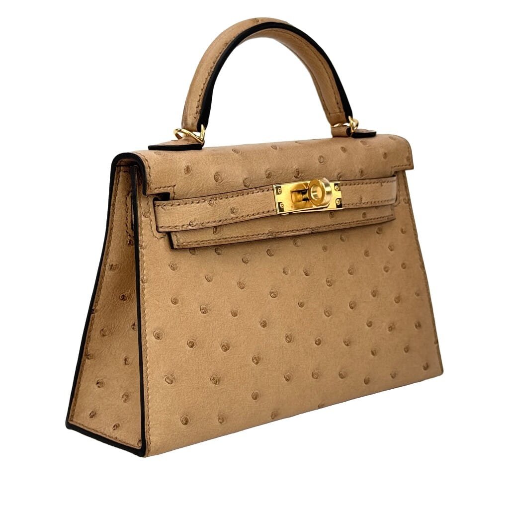 Chai Ostrich Sellier Mini Kelly 20 II Gold Hardware, 2022