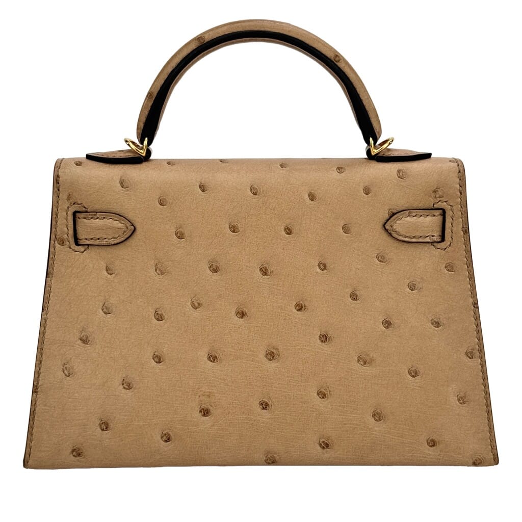 Chai Ostrich Sellier Mini Kelly 20 II Gold Hardware, 2022