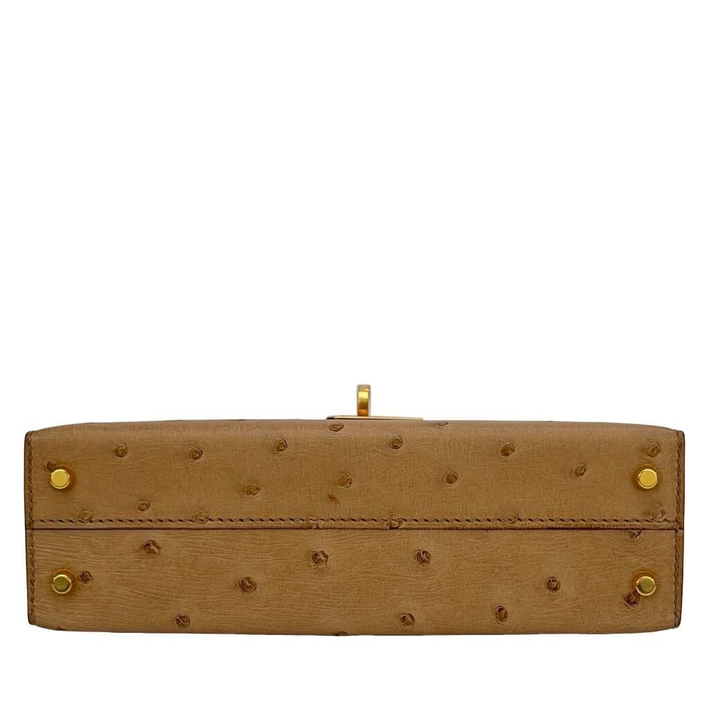 Chai Ostrich Sellier Mini Kelly 20 II Gold Hardware, 2022