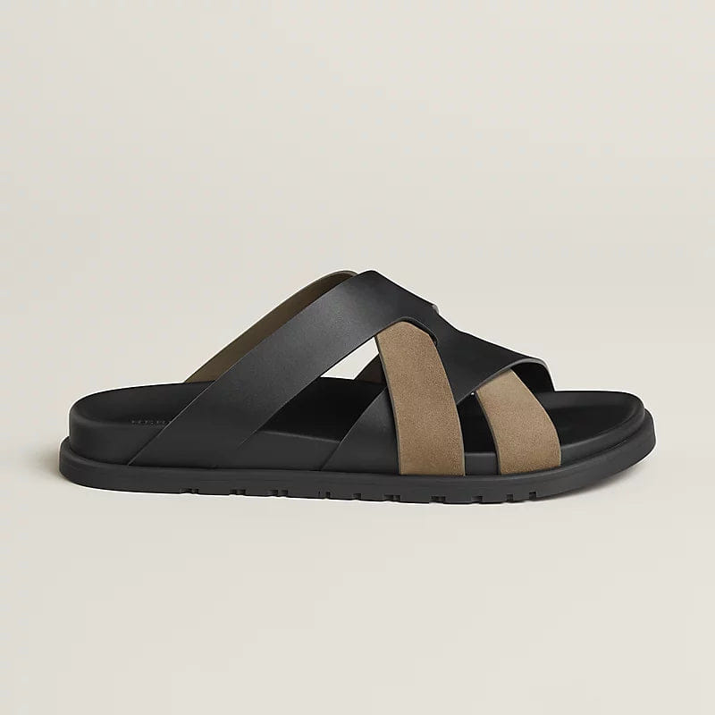 Kazimir sandal in Noir / Étoupe