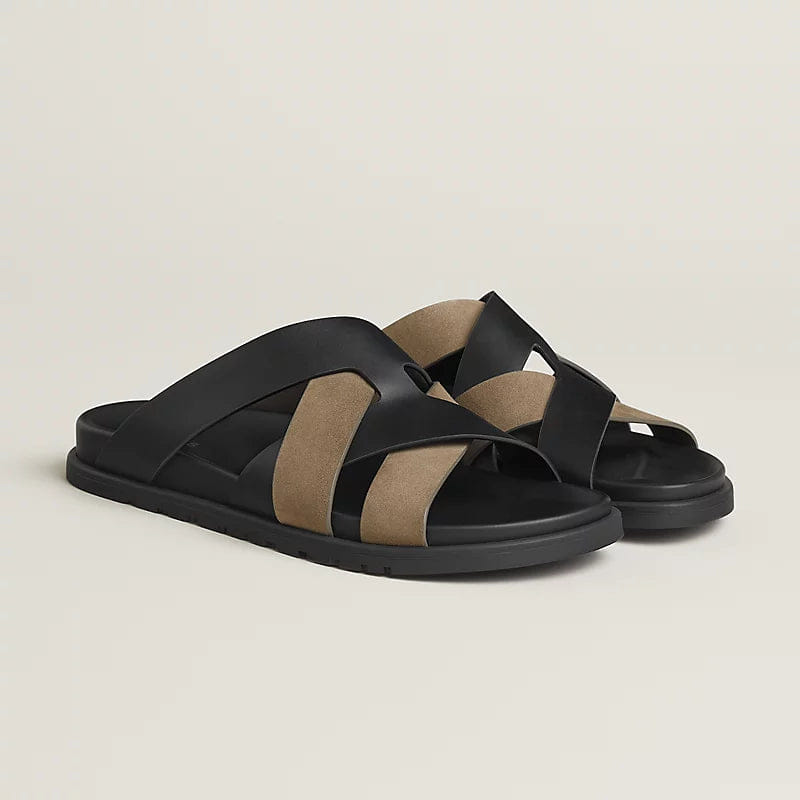 Kazimir sandal in Noir / Étoupe