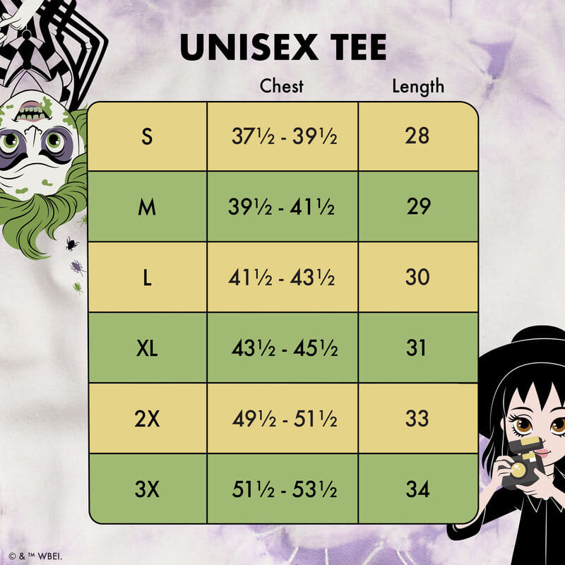 Beetlejuice & Lydia Deetz Reversible Tie-Dye Unisex Tee