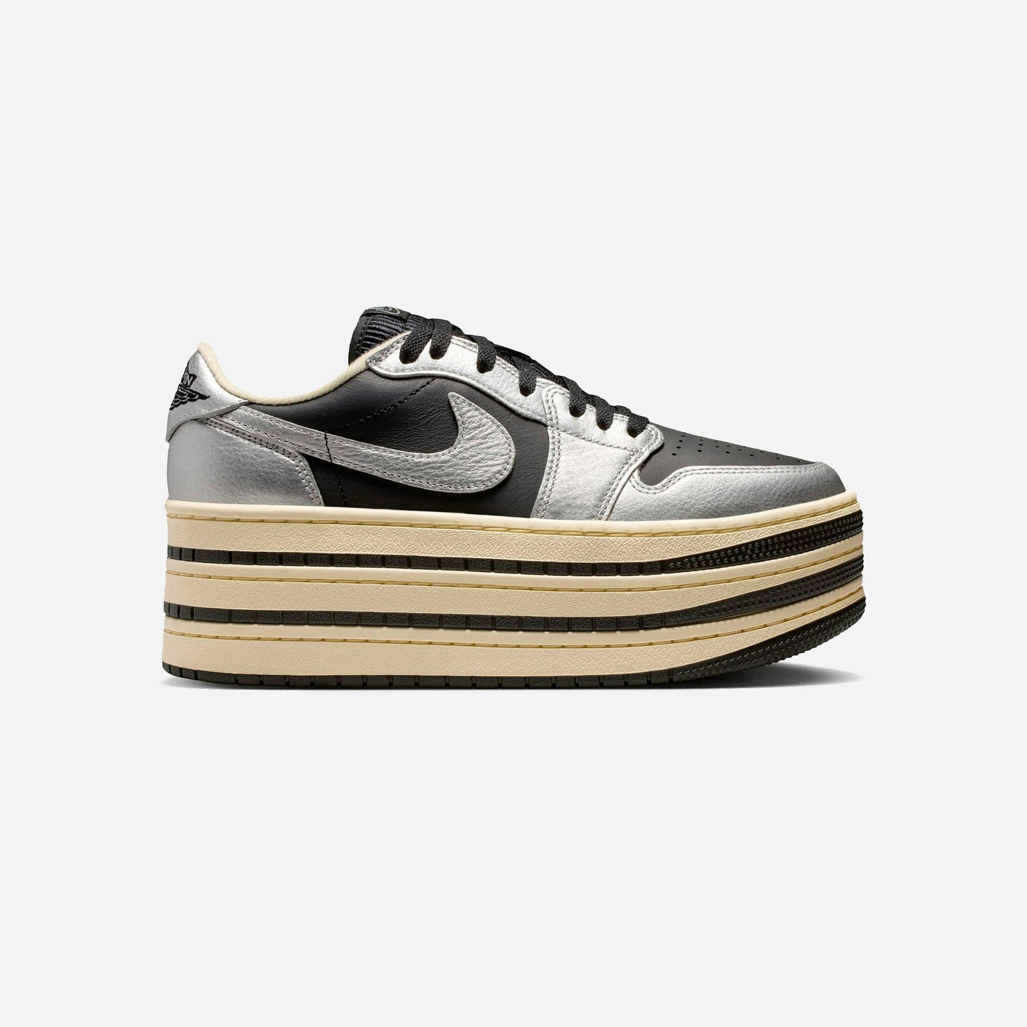 Nike Air Jordan 1 Low Triple Stack Metallic Silver Black WMNS