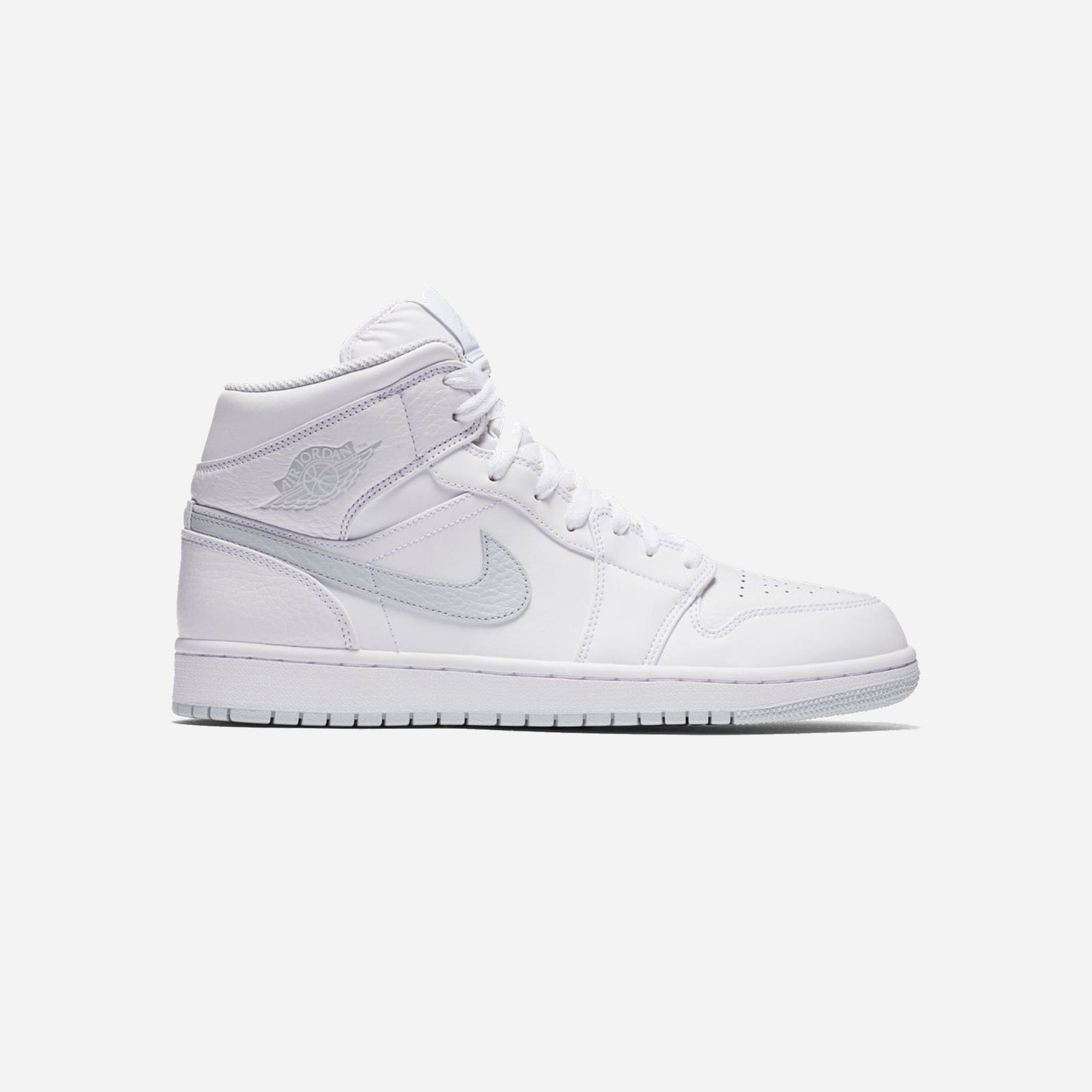 Nike Air Jordan 1 Mid White Pure Platinum Swoosh
