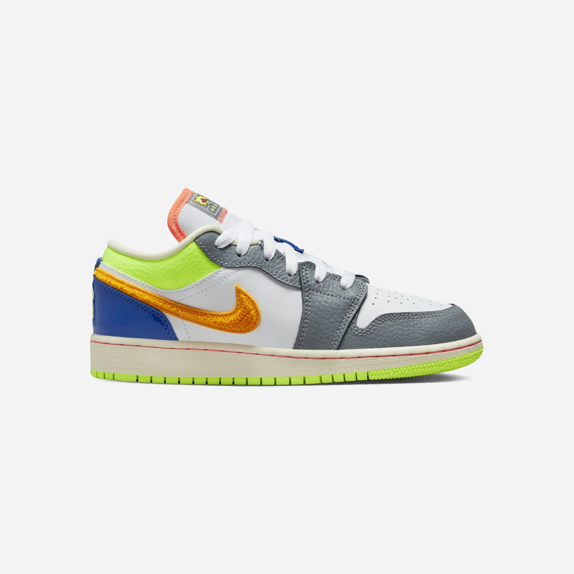 Nike Air Jordan 1 Low White Coconut Milk Ghost Green Laser Orange GS