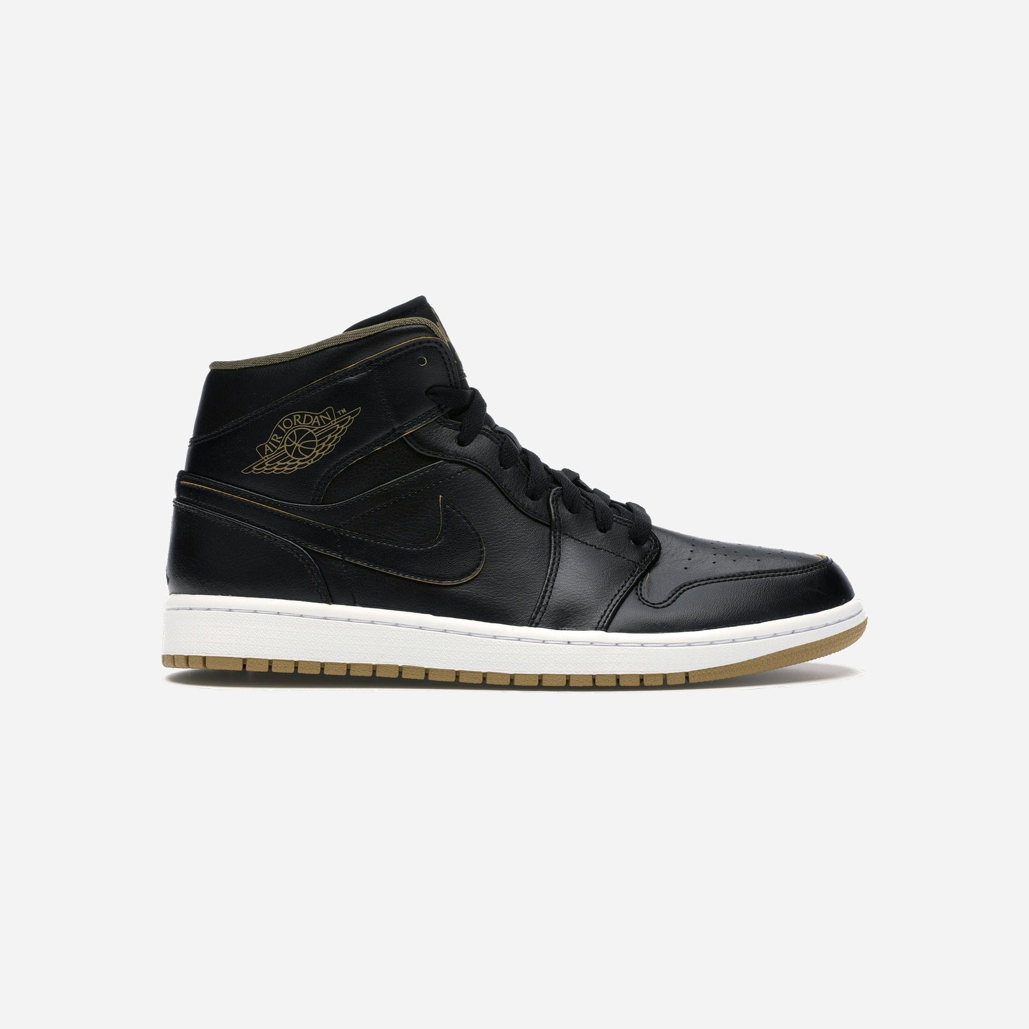 Nike Air Jordan 1 Retro Mid Black Metallic Gold