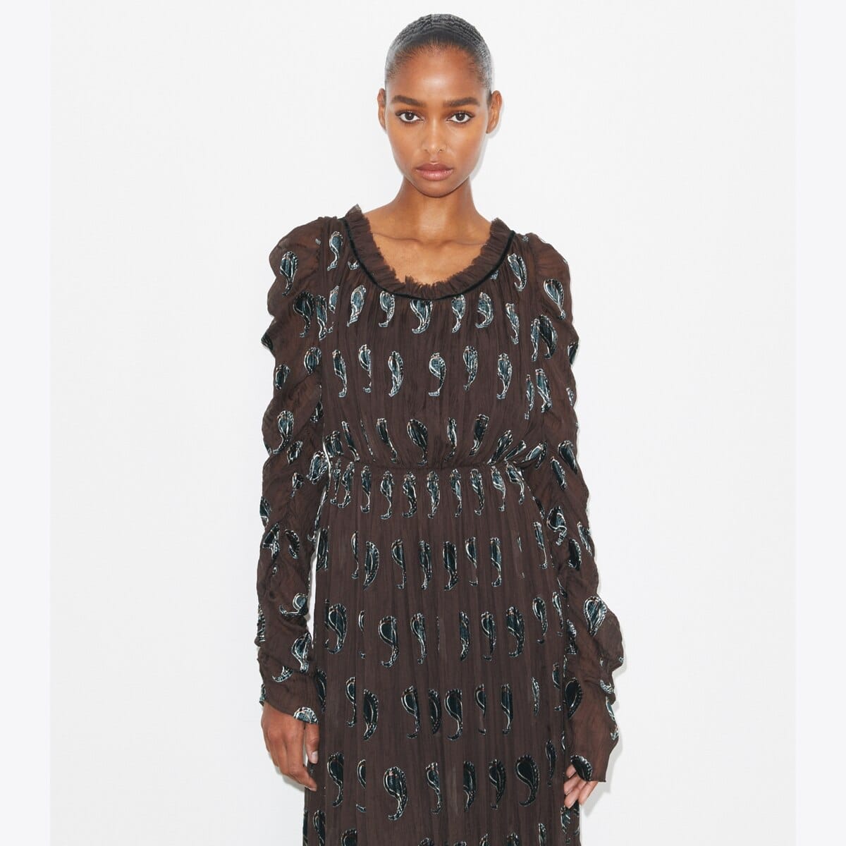 Ruched Velvet Dress