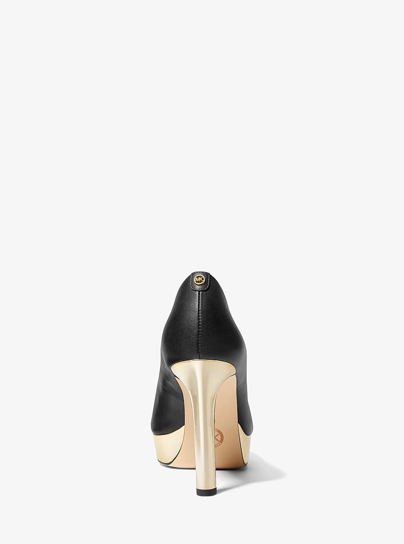 Chantal Leather and Metallic Platform Pump
