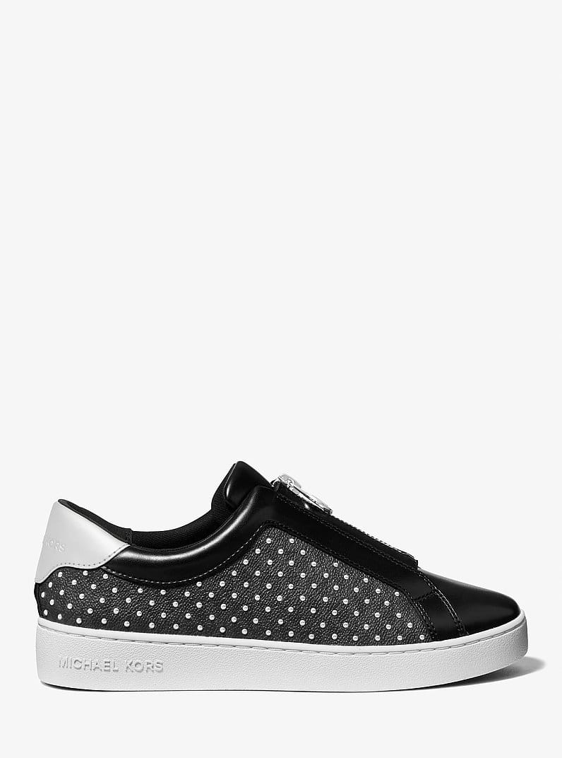 Keaton Embellished Signature Logo Zip-Up Trainer