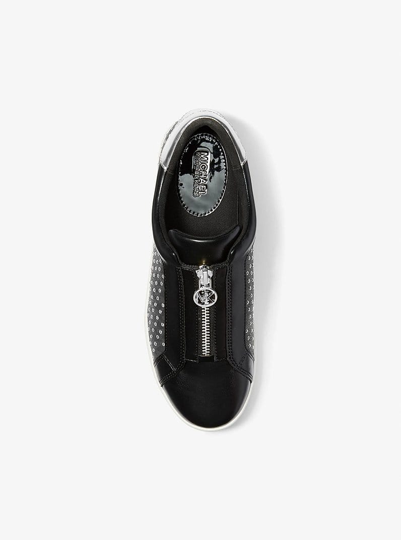 Keaton Embellished Signature Logo Zip-Up Trainer
