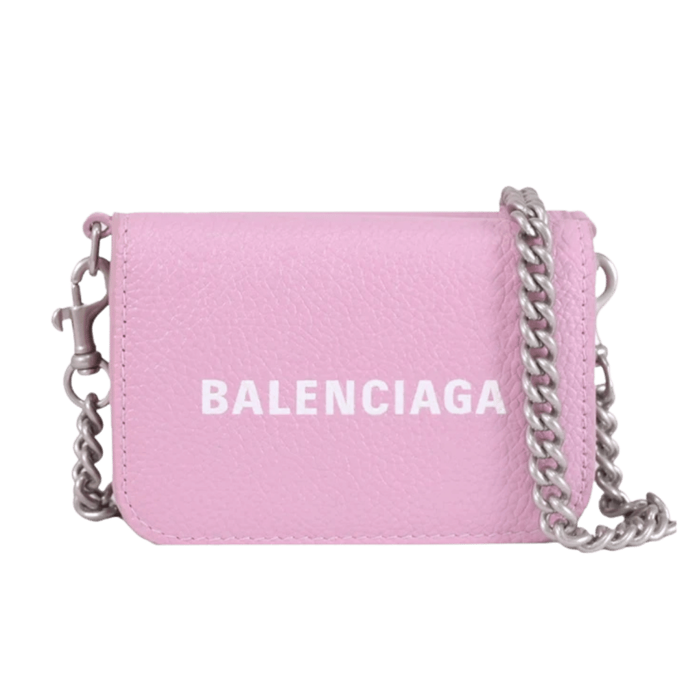 Balenciaga Mini Cash Wallet on Chain in Leather