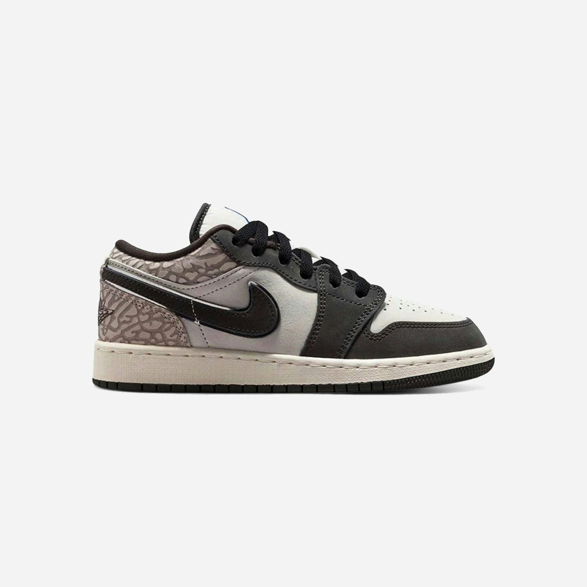 Nike Air Jordan 1 Low SE Sail Deep Pewter Elephent Print GS