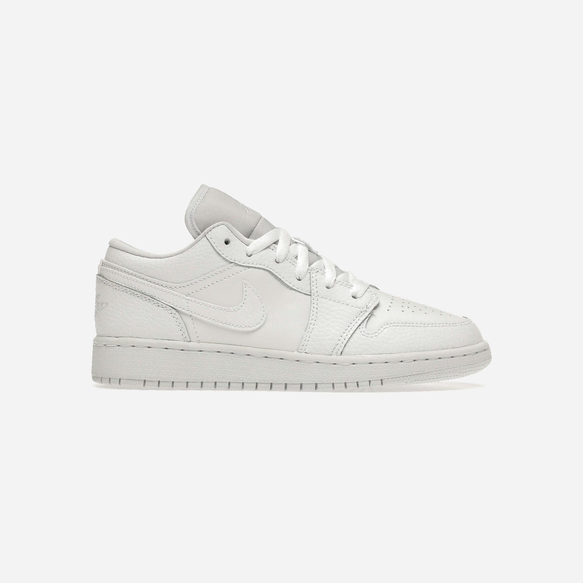 Nike Air Jordan 1 Low Triple White Tumbled Leather GS
