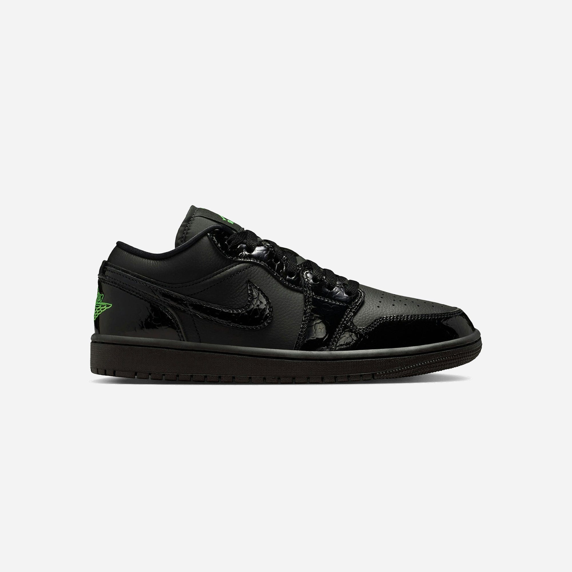 Nike Air Jordan 1 Low SE Black Croc Scream Green WMNS