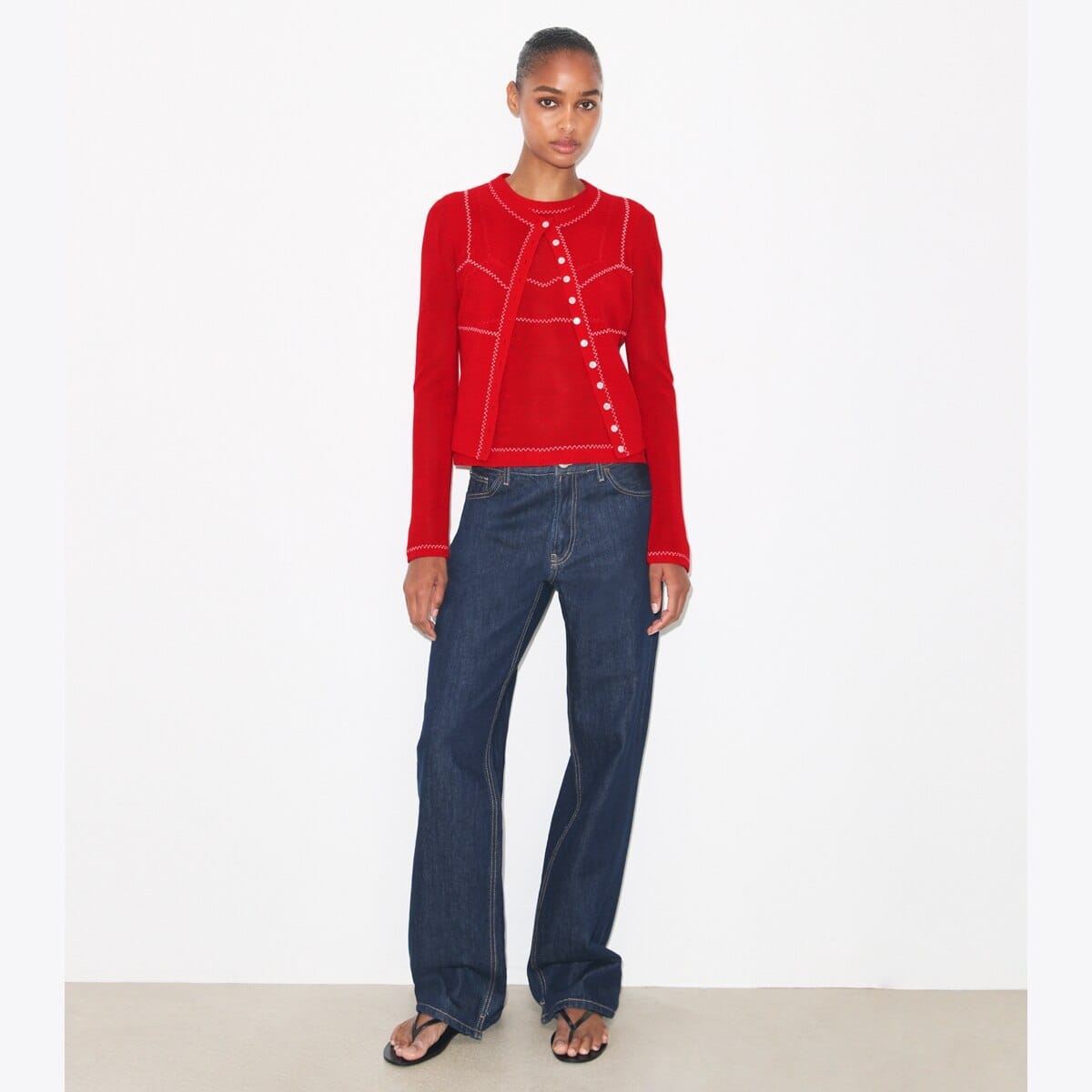 Cotton And Nylon Mesh Cardigan