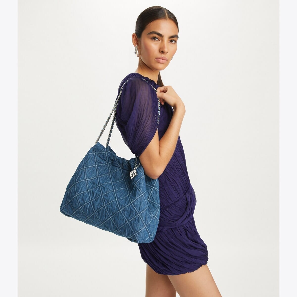 Fleming Soft Denim Hobo Bag