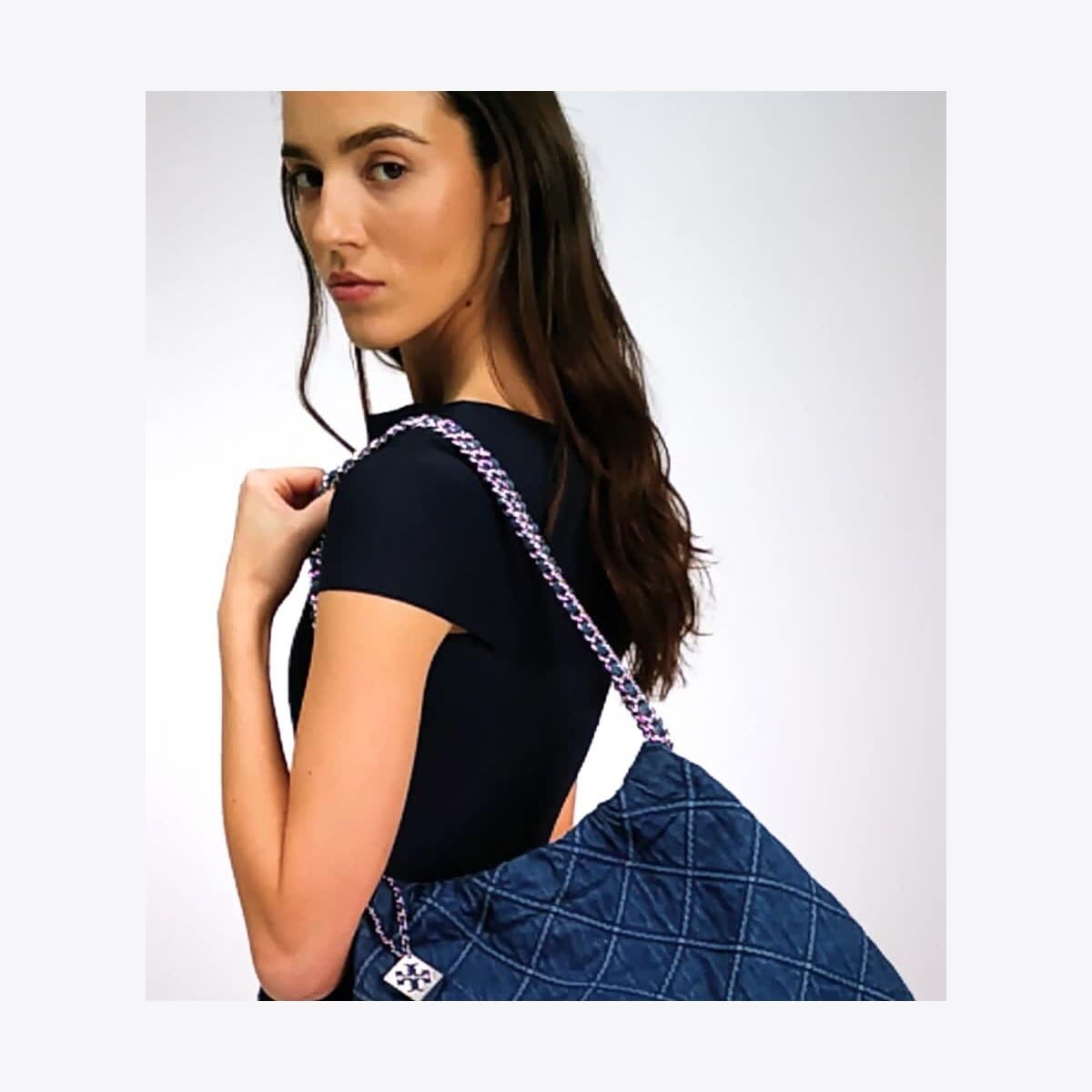 Fleming Soft Denim Hobo Bag