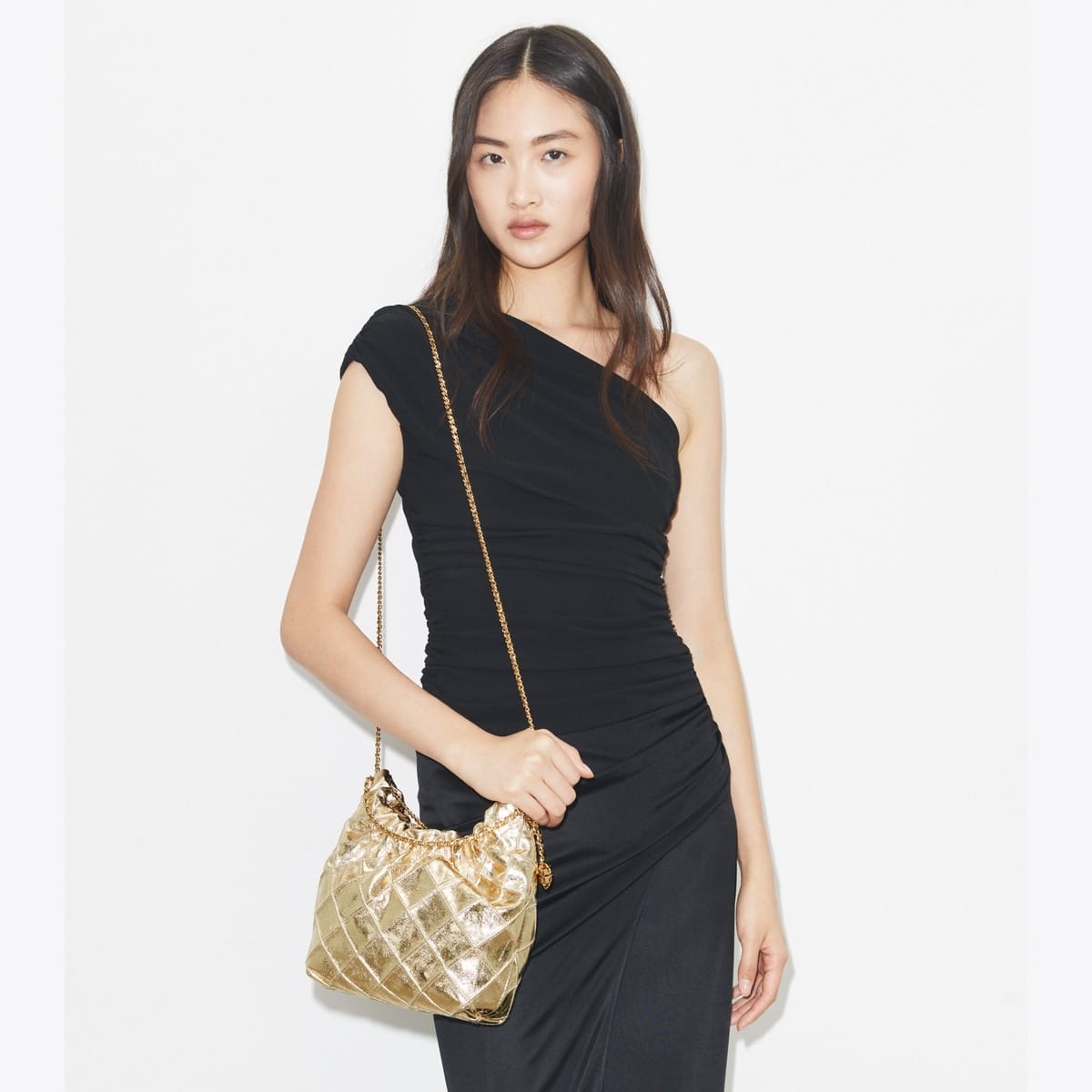 Mini Fleming Metallic Hobo Bag