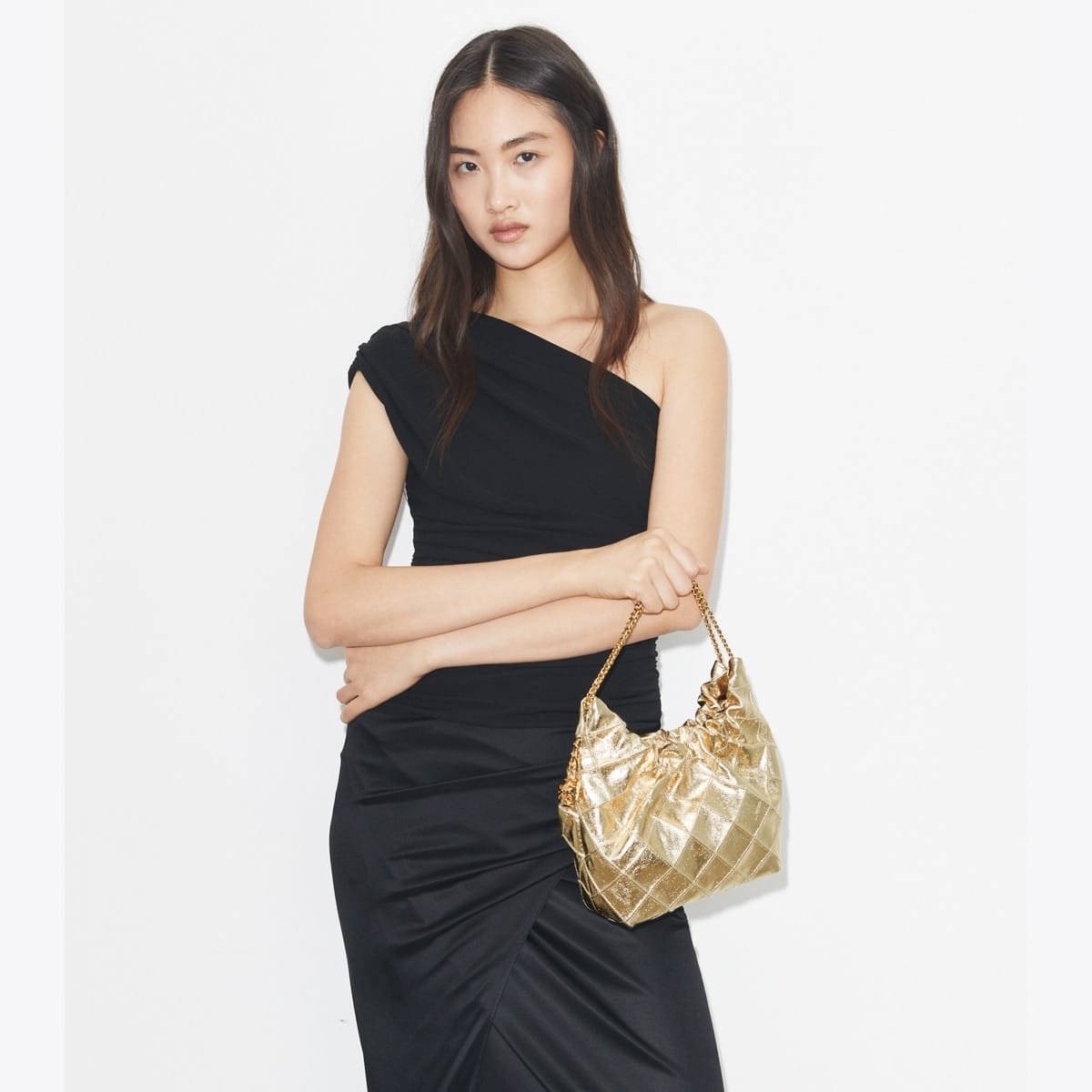 Mini Fleming Metallic Hobo Bag