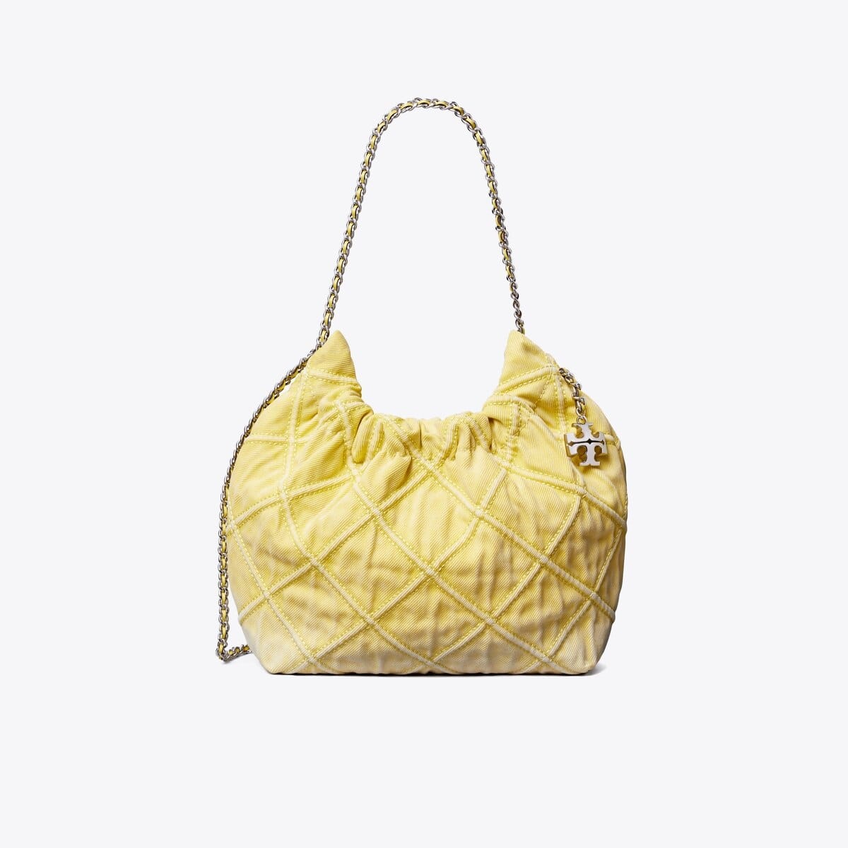 Mini Fleming Soft Denim Hobo Bag