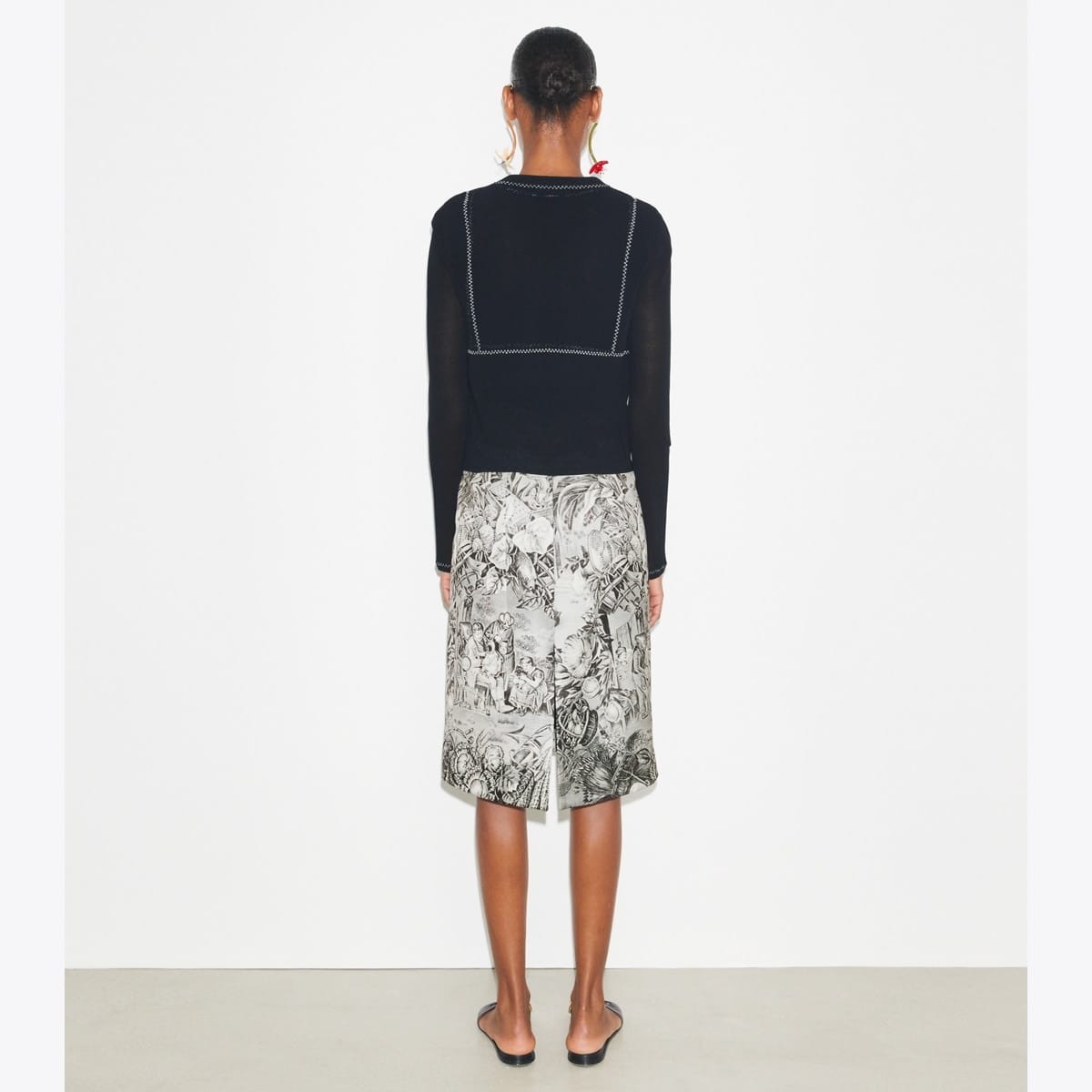Cotton And Nylon Mesh Cardigan