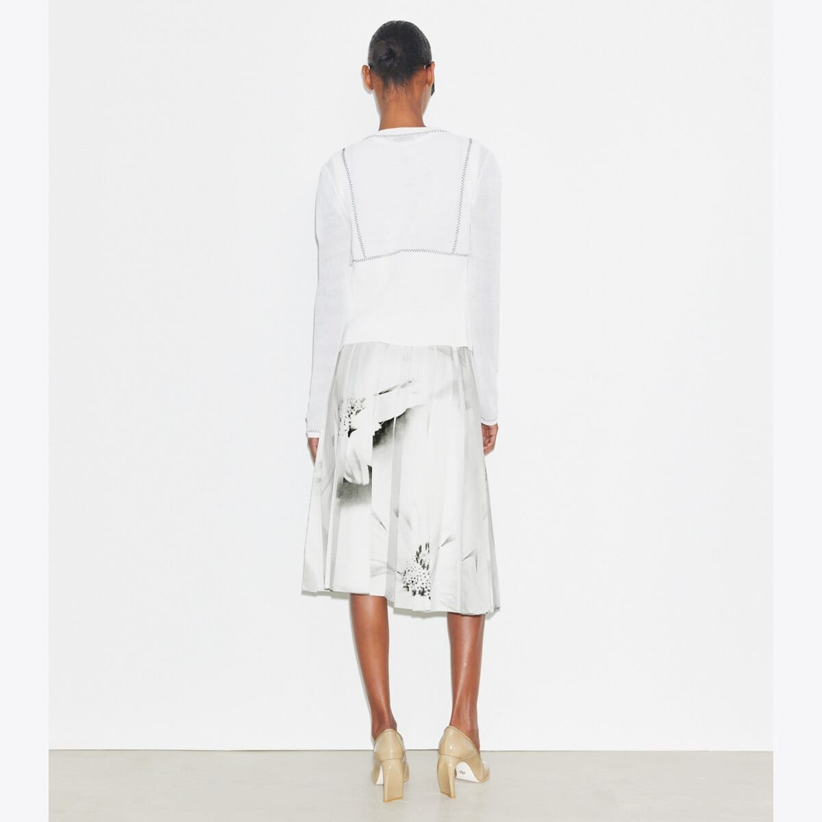 Cotton And Nylon Mesh Cardigan