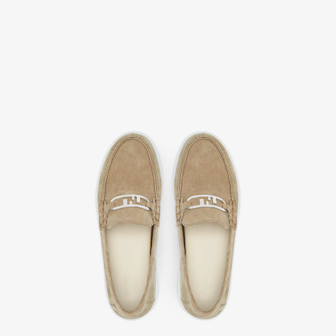 Beige suede loafers
