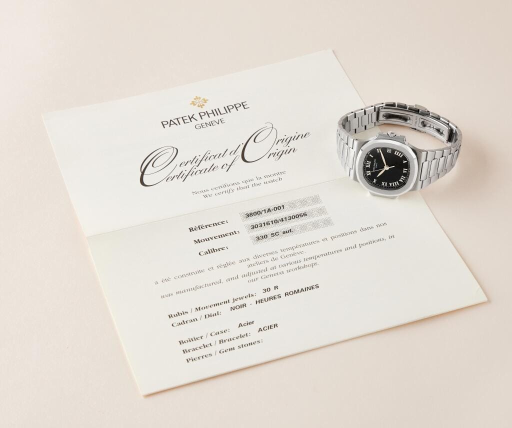 Nautilus (Reference 3800). A stainless steel automatic bracelet watch with date. Circa 2002
