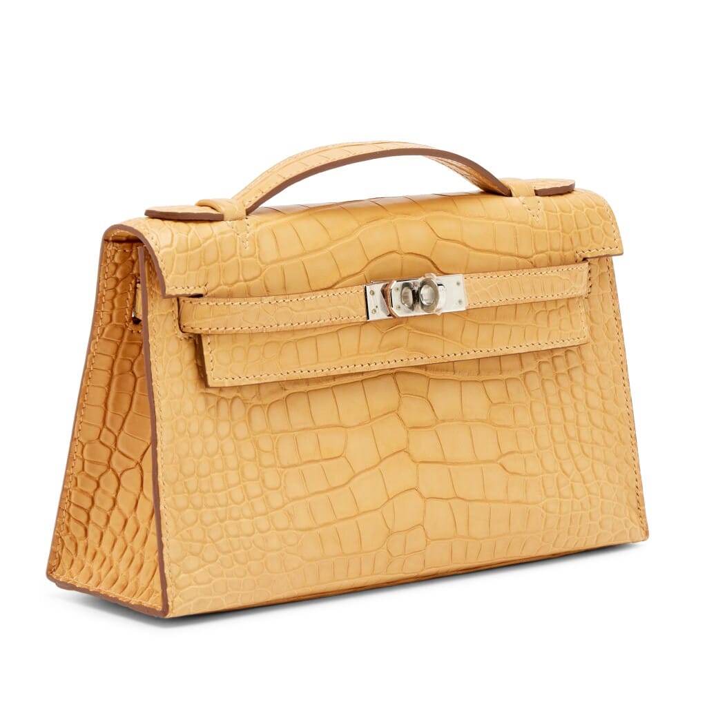 Mais Matte Alligator Kelly Pochette Palladium Hardware, 2015