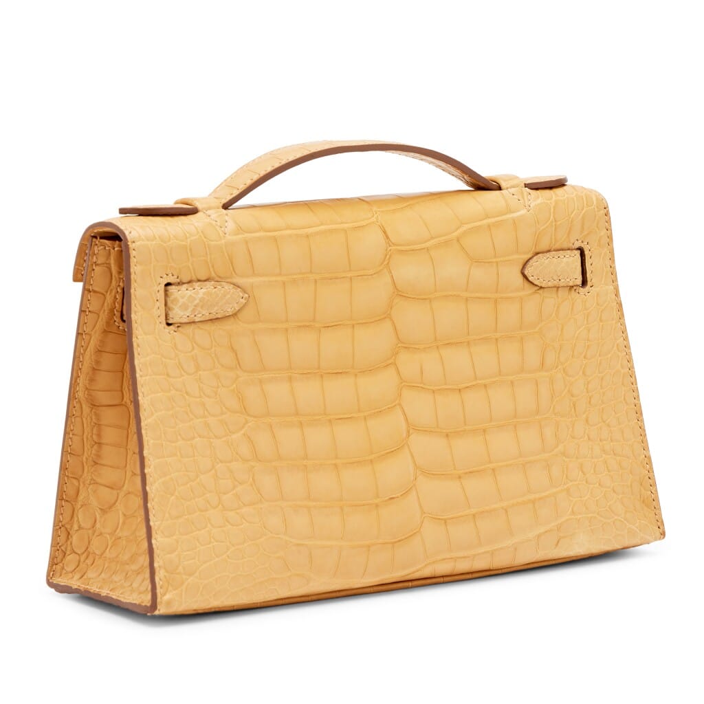 Mais Matte Alligator Kelly Pochette Palladium Hardware, 2015