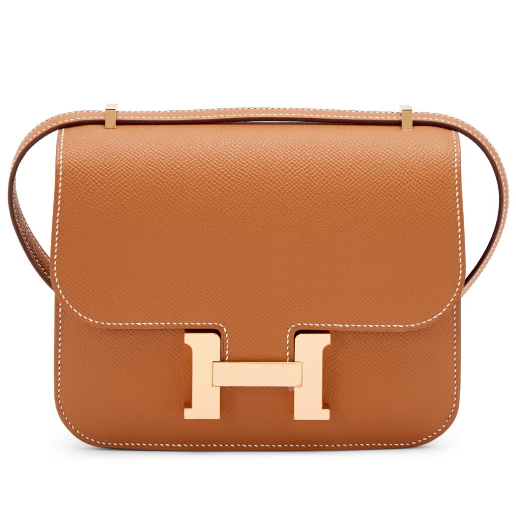 Gold Epsom Mini Constance 18 Rose Gold Hardware, 2023