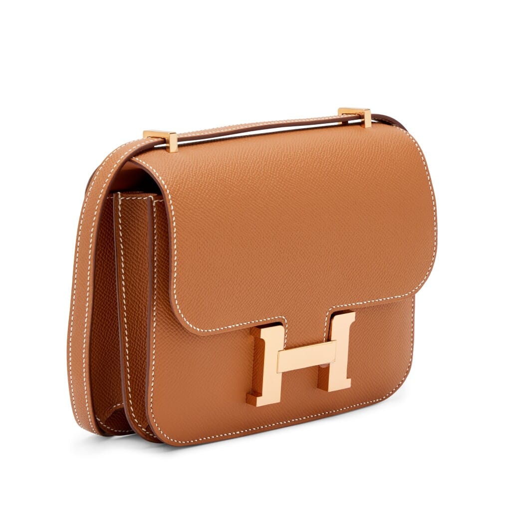 Gold Epsom Mini Constance 18 Rose Gold Hardware, 2023