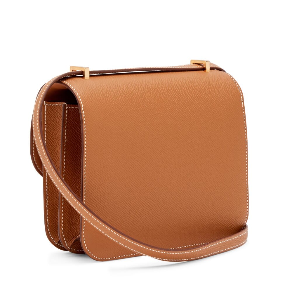 Gold Epsom Mini Constance 18 Rose Gold Hardware, 2023