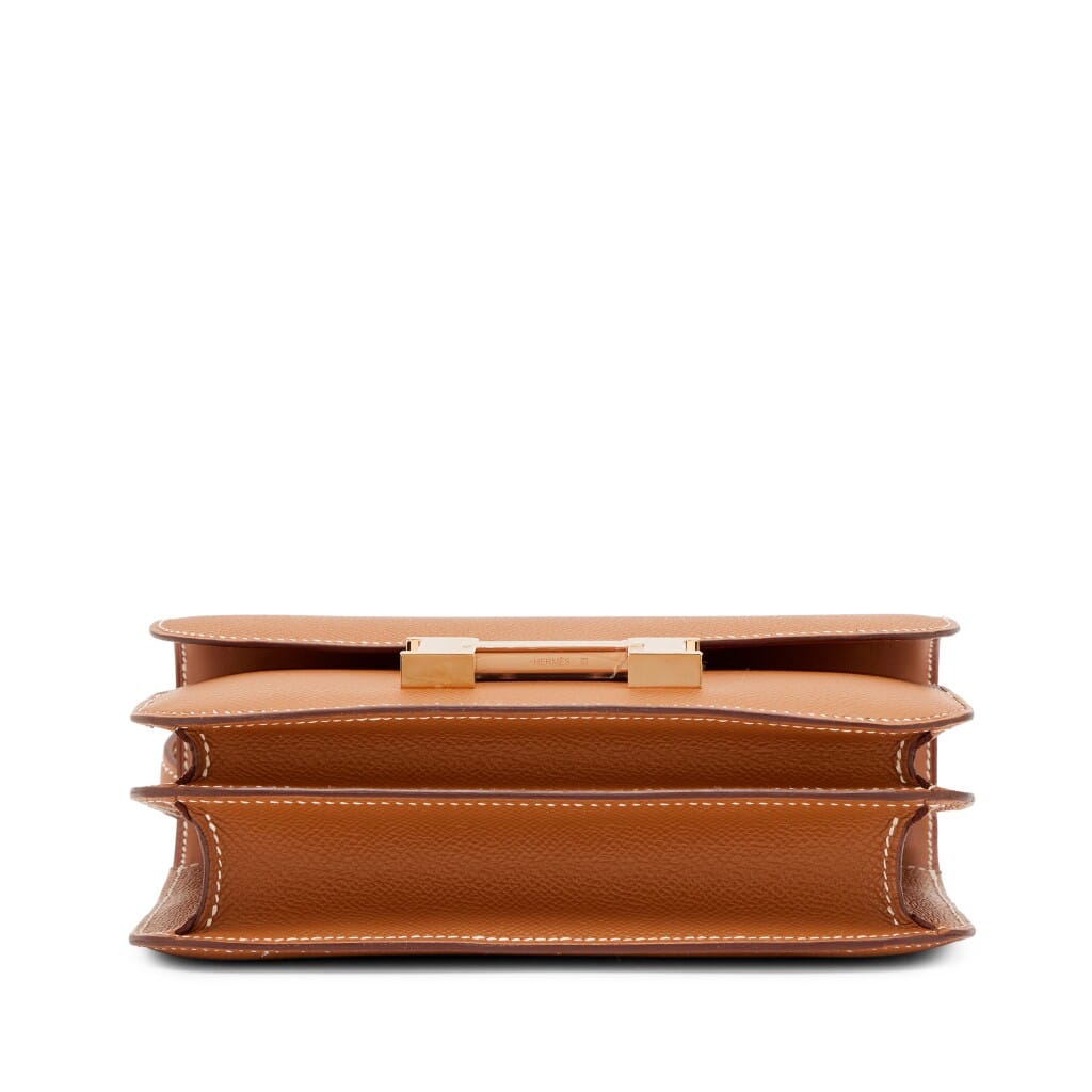 Gold Epsom Mini Constance 18 Rose Gold Hardware, 2023