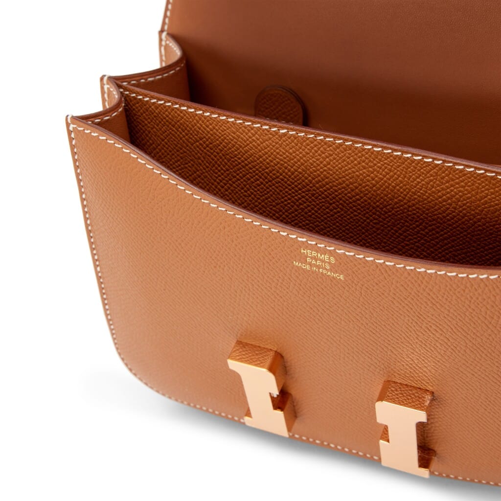 Gold Epsom Mini Constance 18 Rose Gold Hardware, 2023